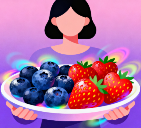 [图片占位：深色浆果与水果]