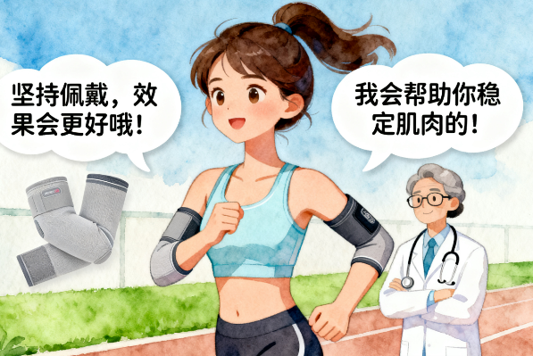 [图片占位：佩戴压力袖套运动]