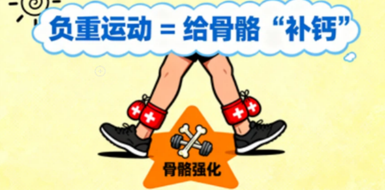[图片占位：负重运动保护骨骼健康]
