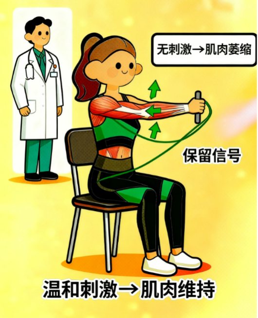 [图片占位：温和刺激维持肌肉]