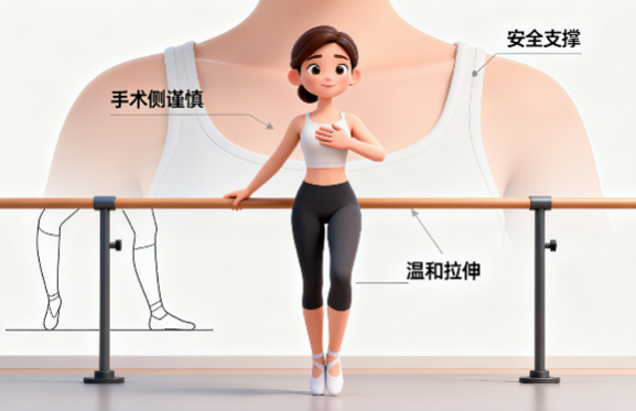 [图片占位：扶墙拉伸与平衡]