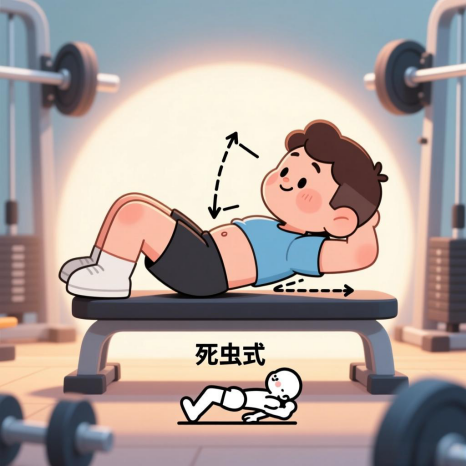 [图片占位：核心力量训练 - 死虫式]