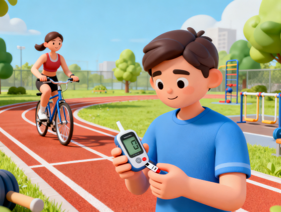 [图片占位：运动后血糖监测]