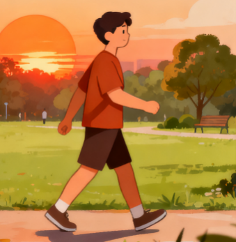 [图片占位：餐后步行]